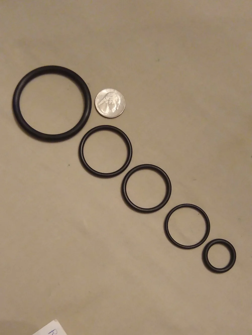 Set of 5 C-ring Black Rubber - Multi Size Pack, #10